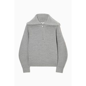 COS Wool and Cotton Blend Half-Zip Sweater